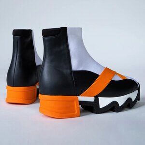 iRi NYC SOU Multi Orange Mid Top Sneaker Brand New